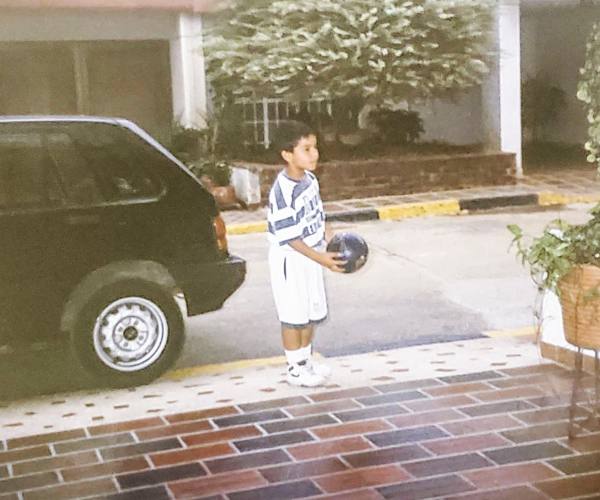 Daniel Patiño as a child on a visit Colombia